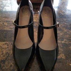 Vince Camuto Black patent leather mary jane heels